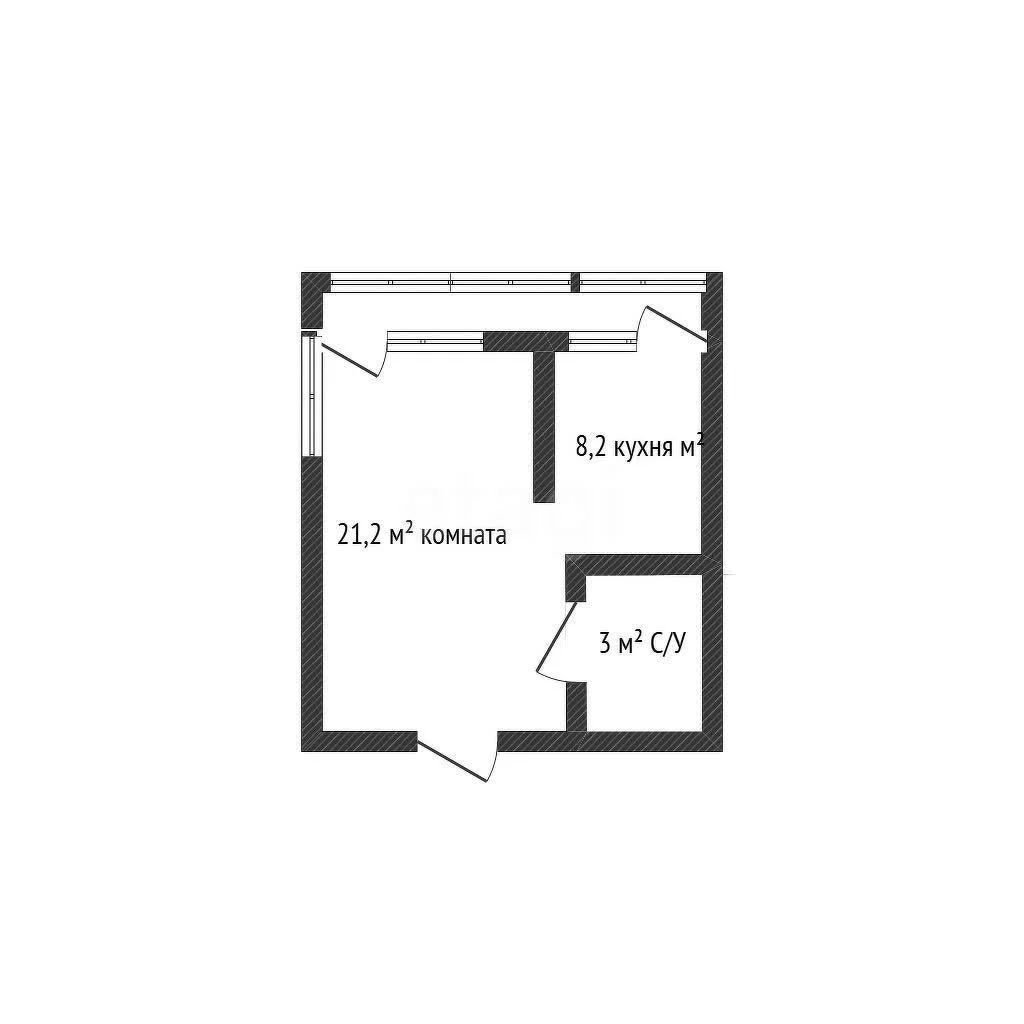 1-к квартира, 32.5м² (Московская улица, 144к1) - миниатюра 12