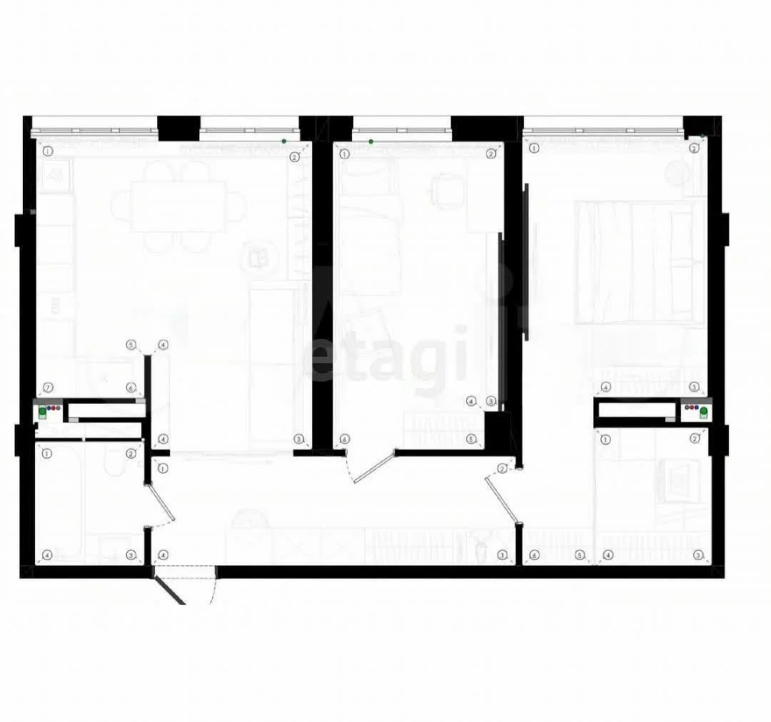 2-к квартира, 61м² (Круговая улица, 4/1к3) - миниатюра 12