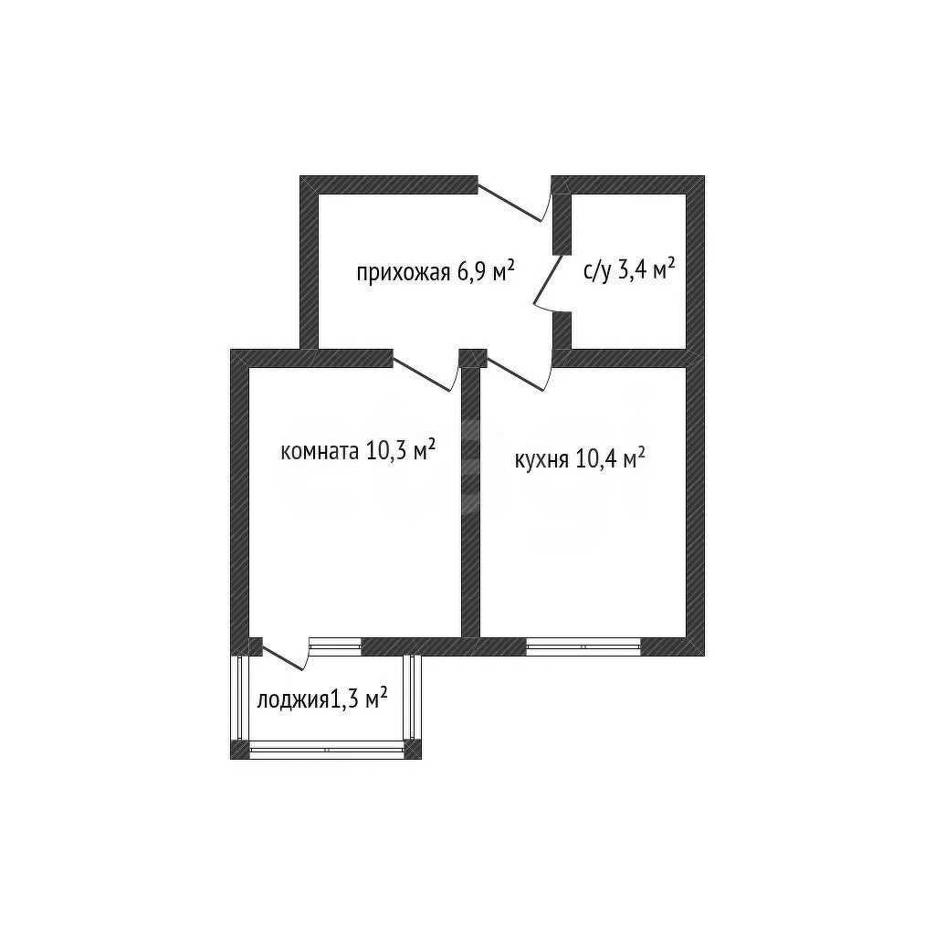 1-к квартира, 32.3м² (улица имени Евдокии Сокол, 1) - миниатюра 9