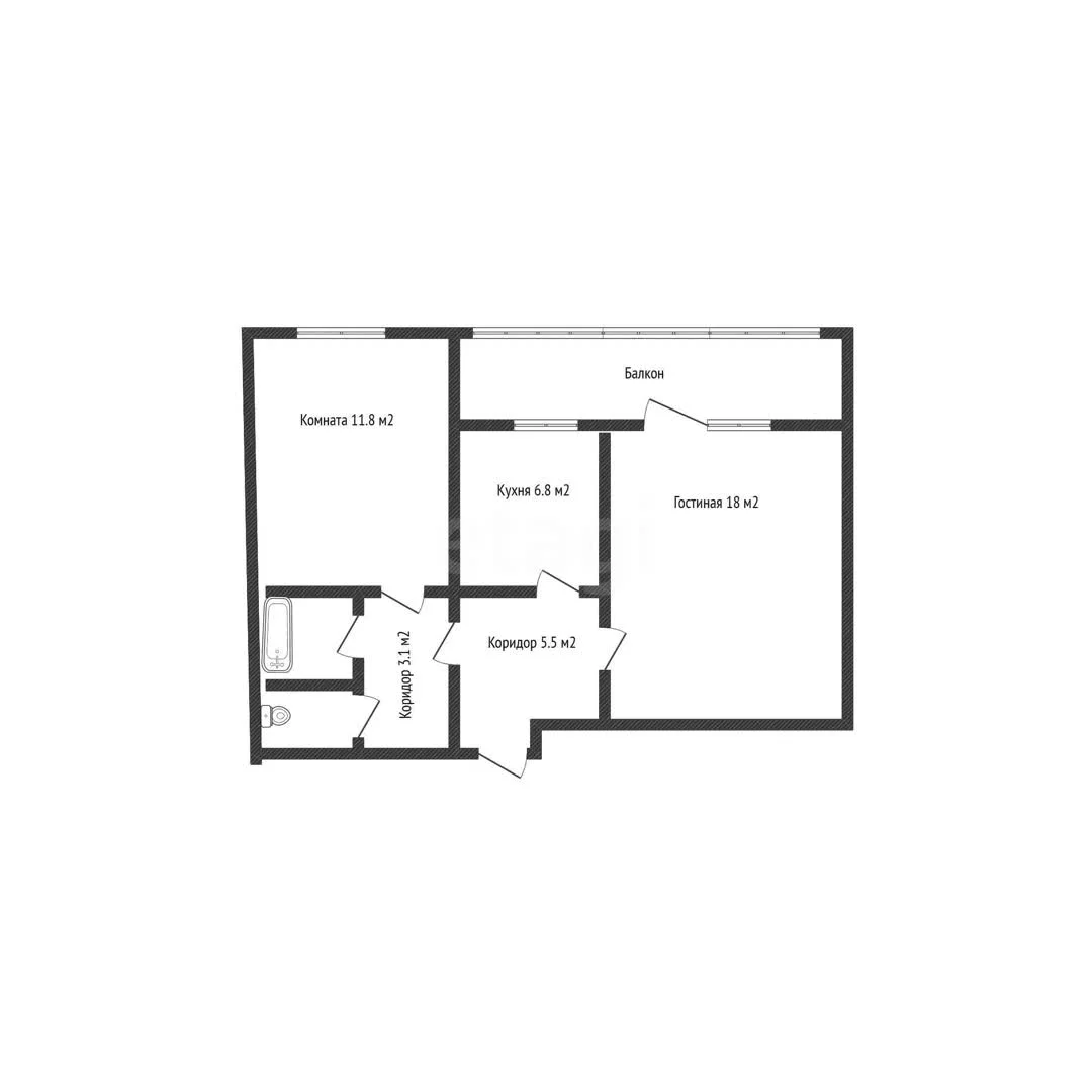 2-к квартира, 49.1м² (улица Вишняковой, 51) - миниатюра 9