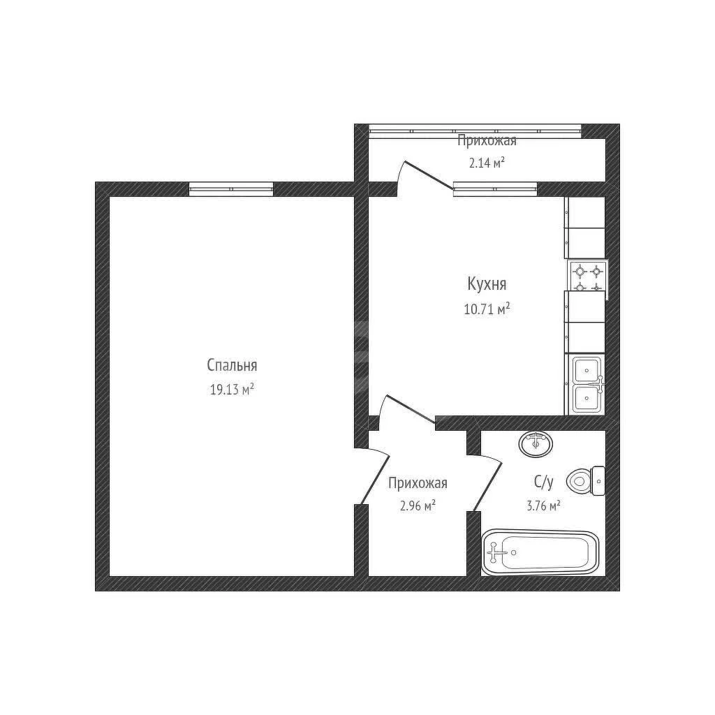 1-к квартира, 35.4м² (Бжегокайская улица, 90/1к2) - миниатюра 23