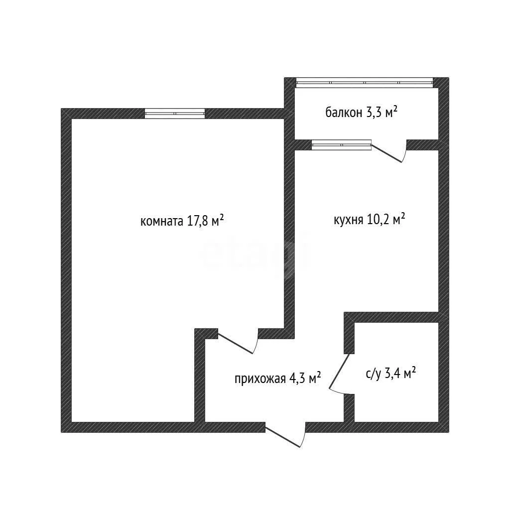 1-к квартира, 36.8м² (улица имени 40-летия Победы, 186к3) - миниатюра 28