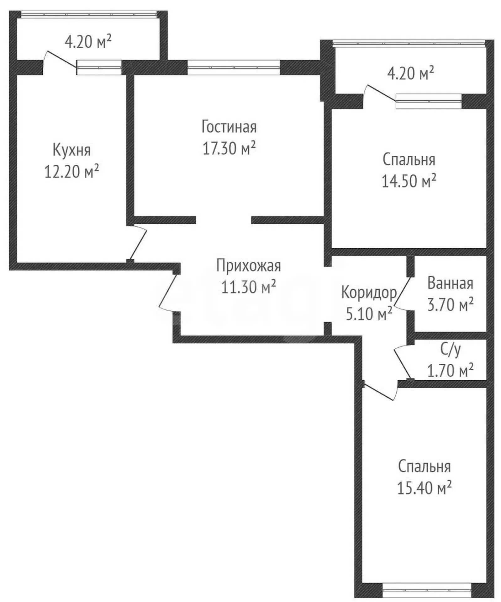 3-к квартира, 80.8м² (улица Героя Пешкова, 7) - миниатюра 29