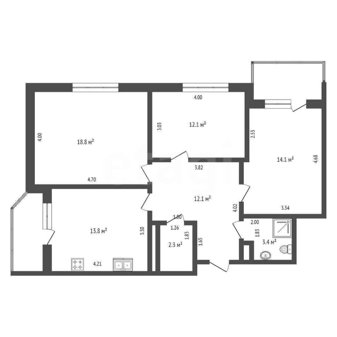 3-к квартира, 77.3м² (улица им. Героя Сарабеева В.И., 5к2) - миниатюра 44