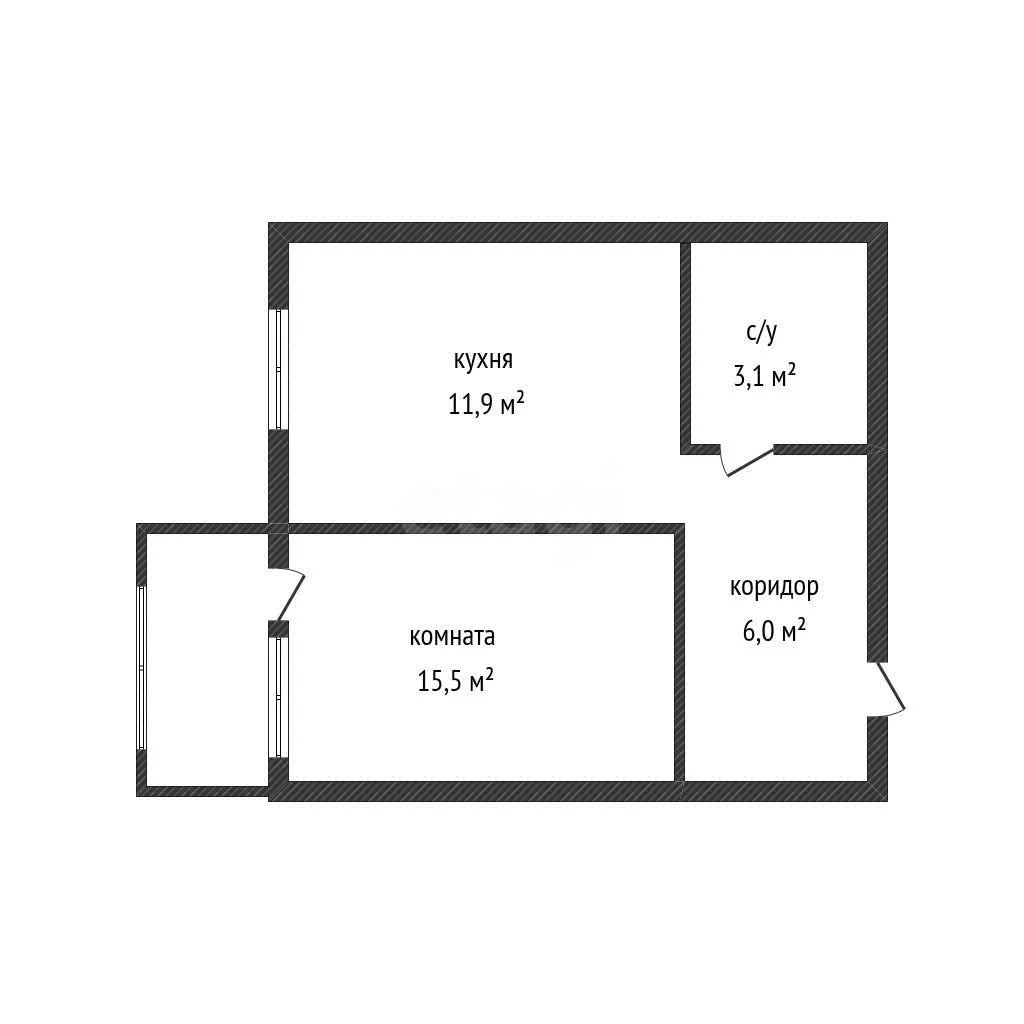1-к квартира, 36.5м² (Тепличная улица, 96) - миниатюра 15