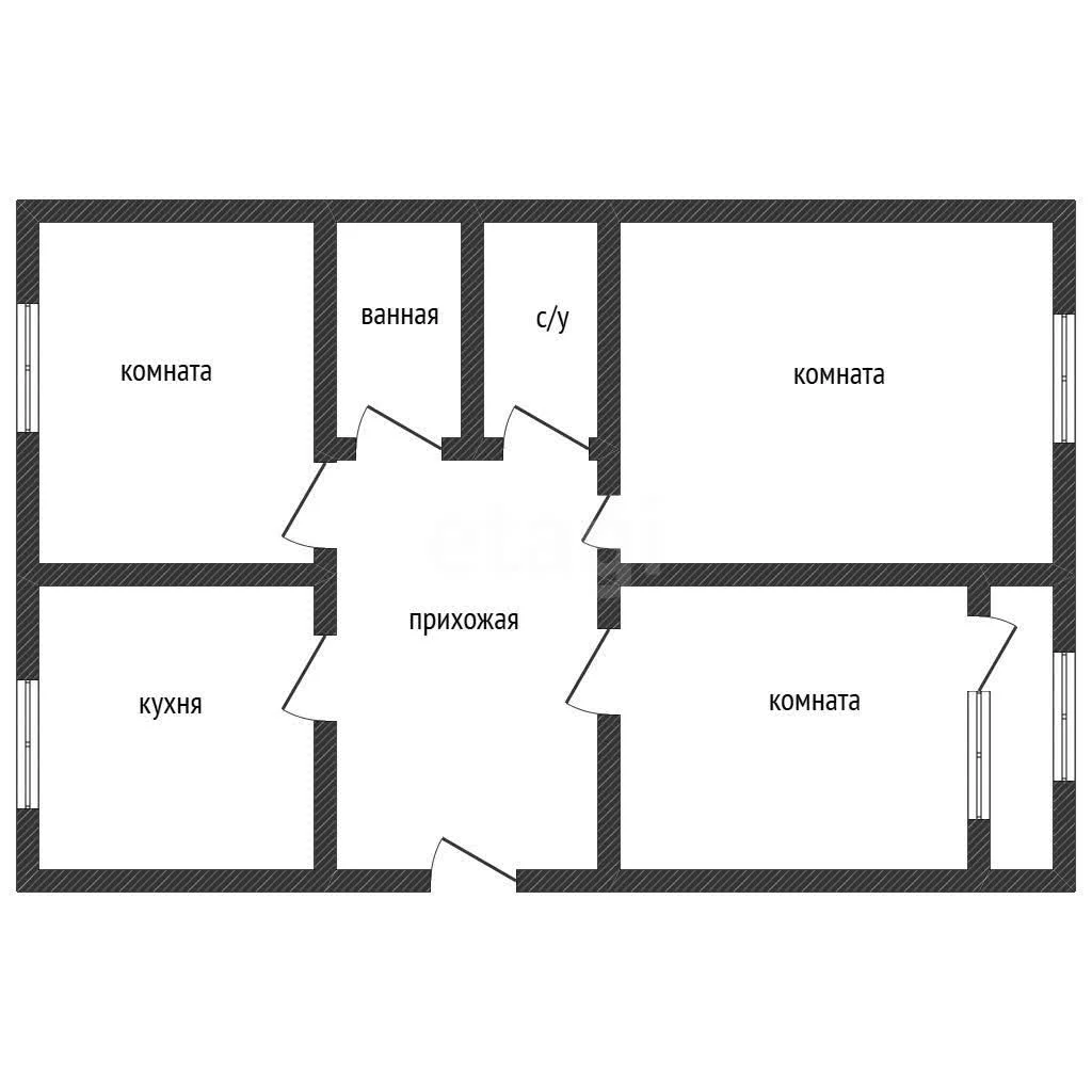 3-к квартира, 57.7м² (Первомайская улица, 79) - миниатюра 12