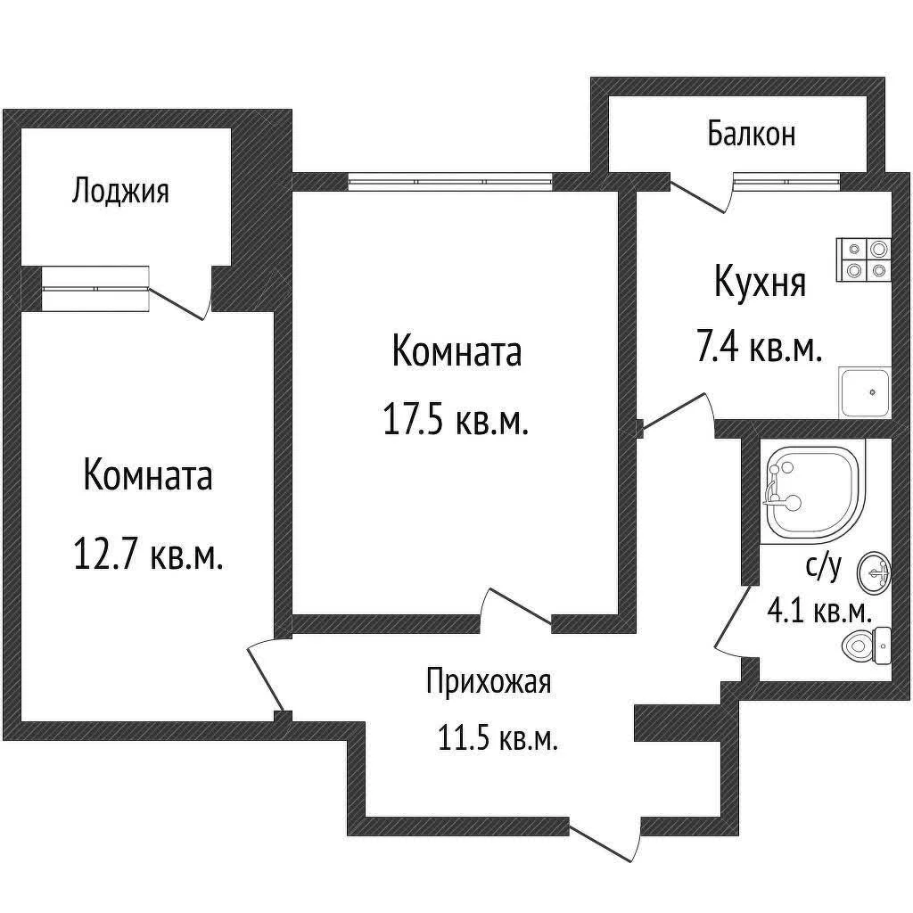 2-к квартира, 53.2м² (Ипподромная улица, 53) - миниатюра 28