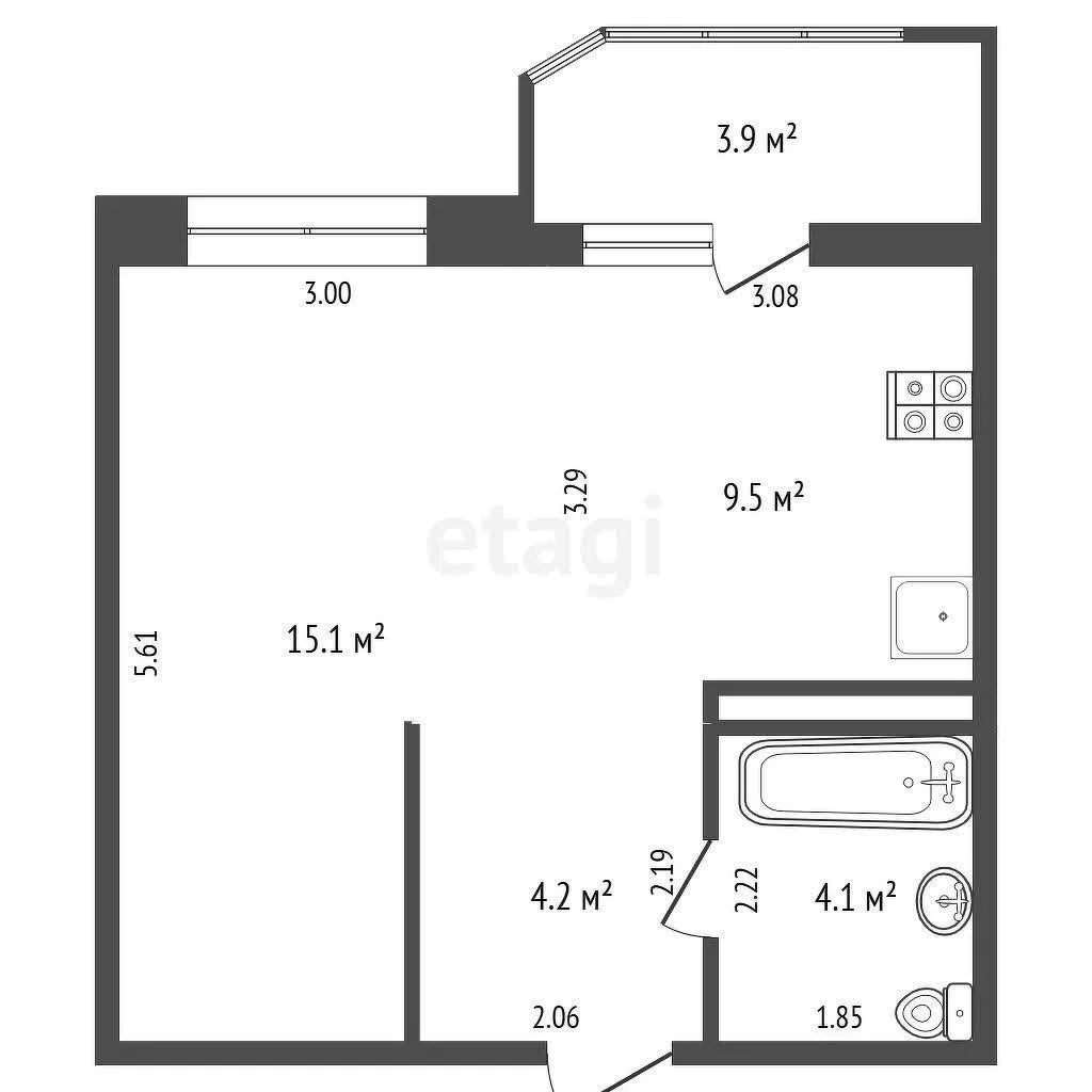 1-к квартира, 32.9м² (улица имени Героя Георгия Бочарникова, 14) - миниатюра 28