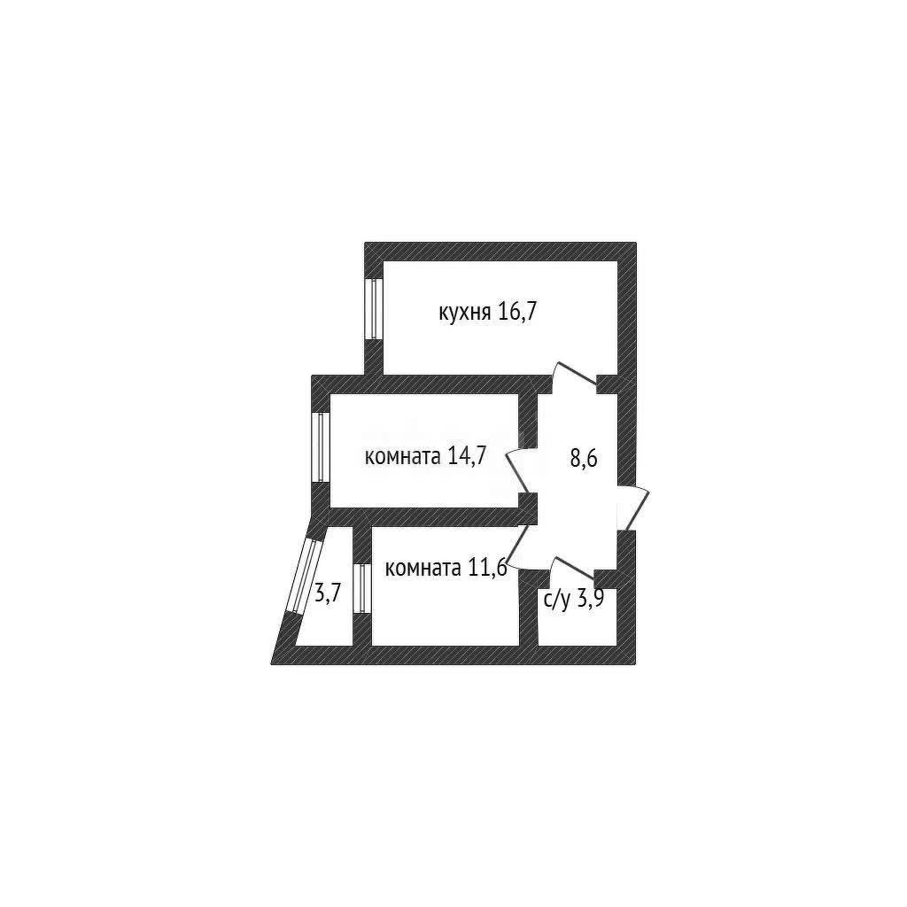 2-к квартира, 55.5м² (, 8) - миниатюра 16