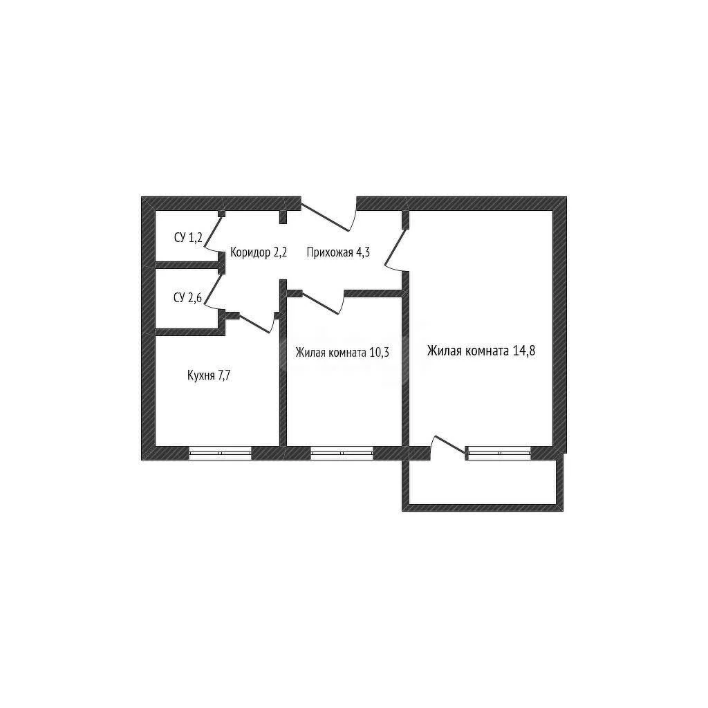 2-к квартира, 43м² (улица Атарбекова, 13) - миниатюра 10