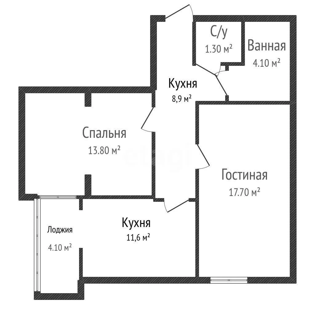 2-к квартира, 59.8м² (Гаражный переулок, 9) - миниатюра 40