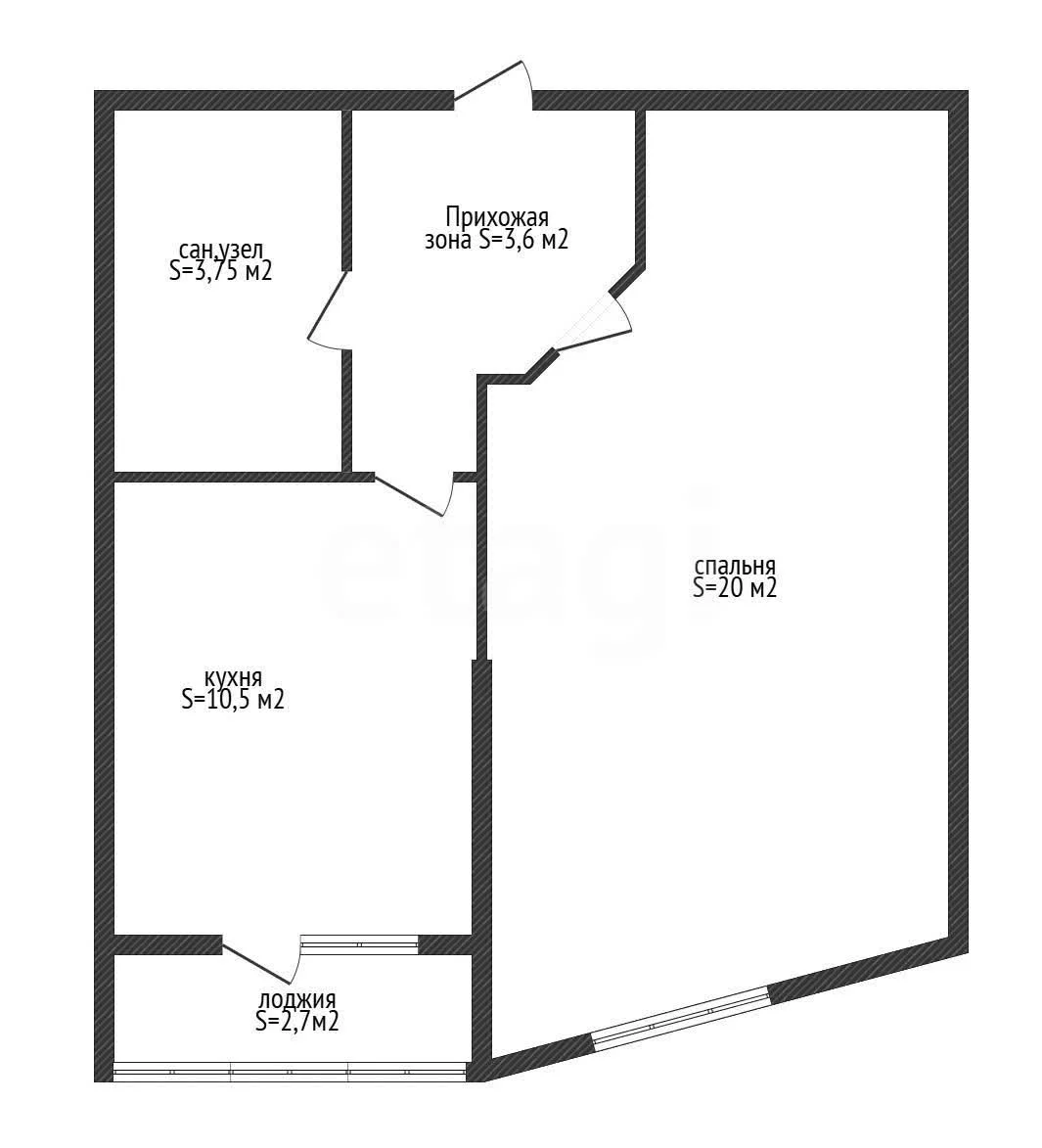 1-к квартира, 37.3м² (Российская улица, 79/3к2) - миниатюра 30