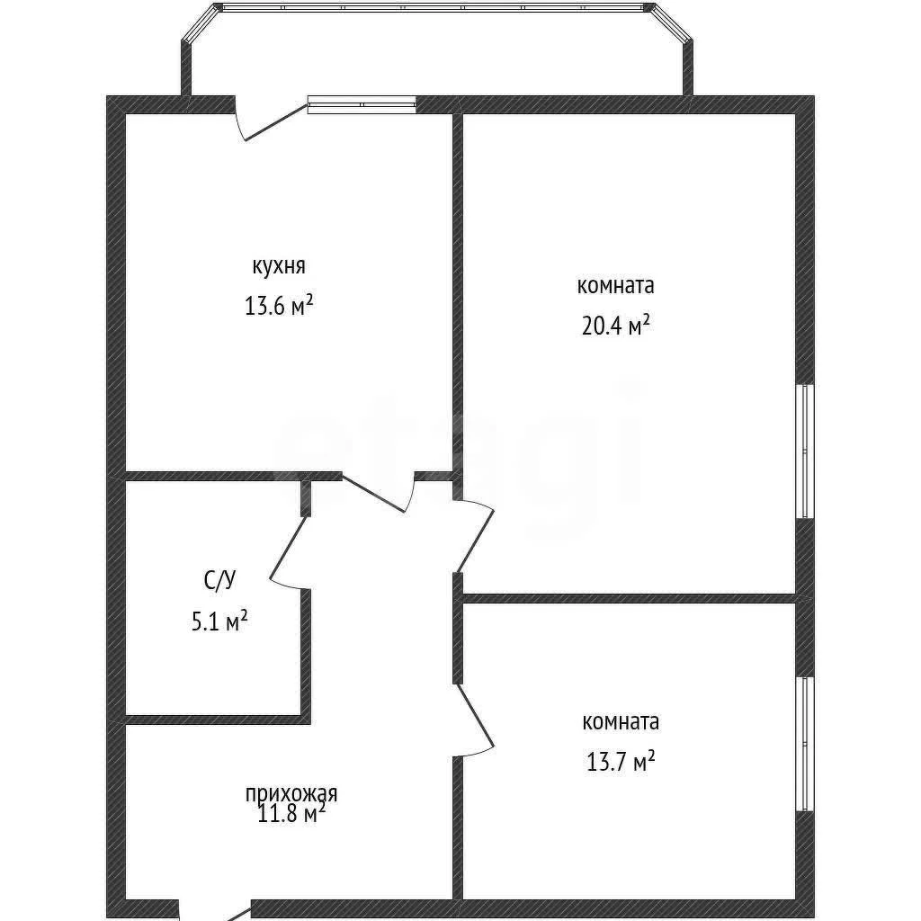 2-к квартира, 64.6м² (улица Калинина, 77) - миниатюра 19