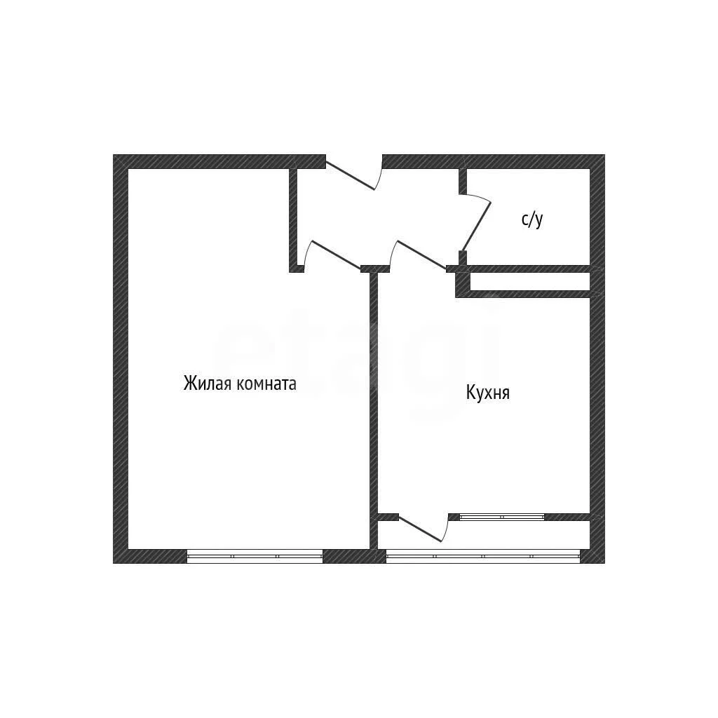 1-к квартира, 22.8м² (Заполярная улица, 39к6) - изображение 1