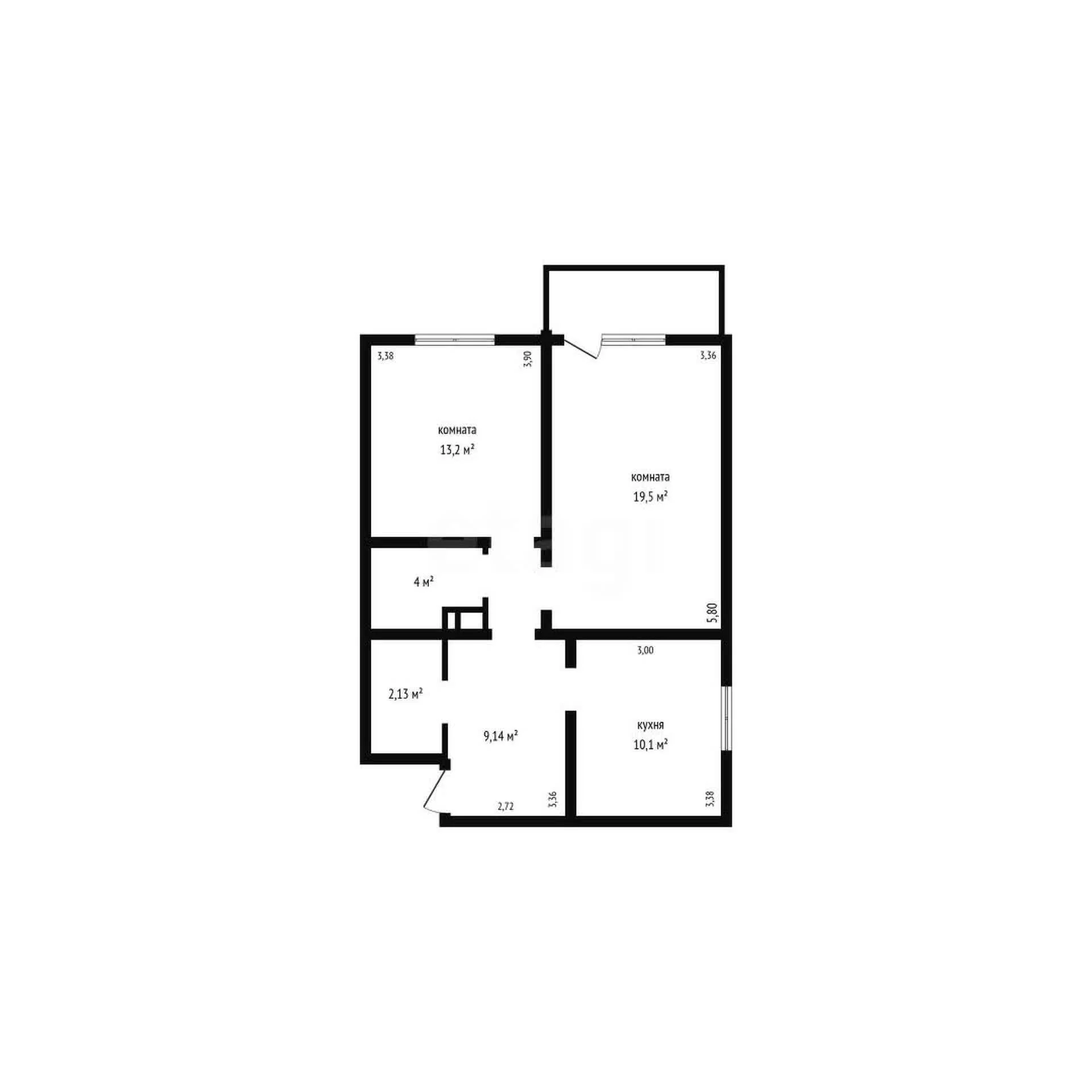 2-к квартира, 59.1м² (Черкасская улица, 60) - миниатюра 6