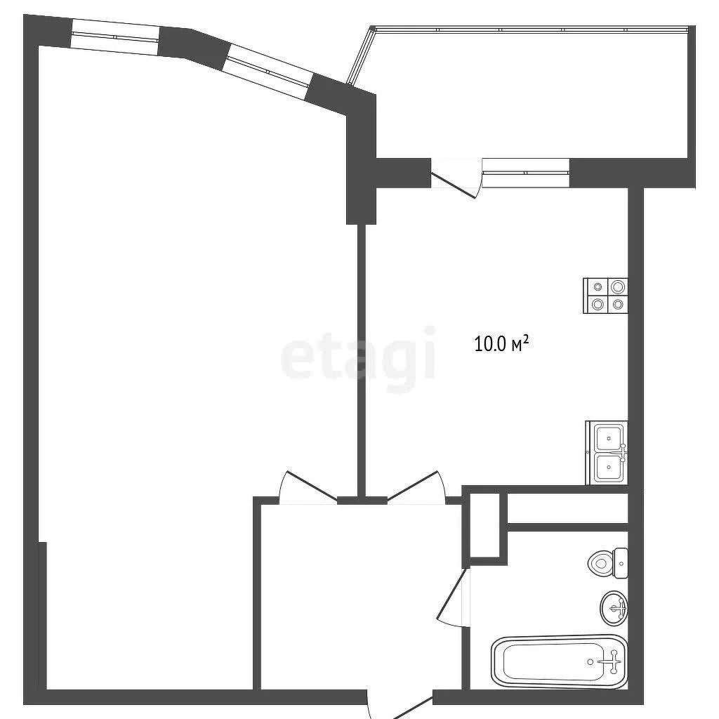 1-к квартира, 38.3м² (Уральская улица, 100) - миниатюра 7