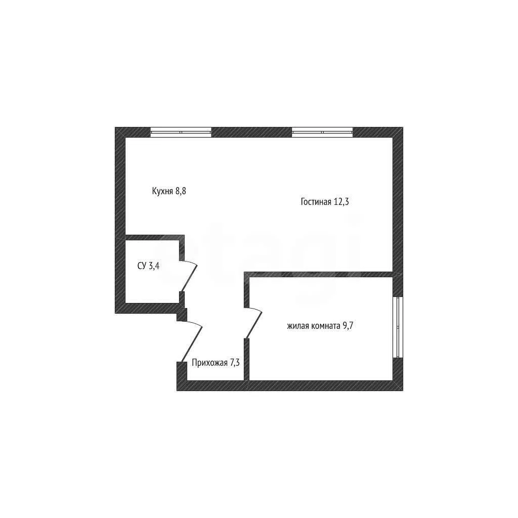 2-к квартира, 41.5м² (Краевая улица, 1) - миниатюра 12