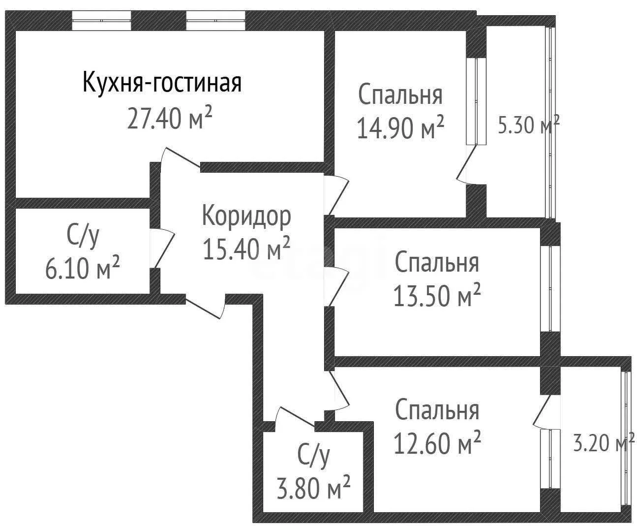 3-к квартира, 93.7м² (Круговая улица, 4/1к3) - миниатюра 27