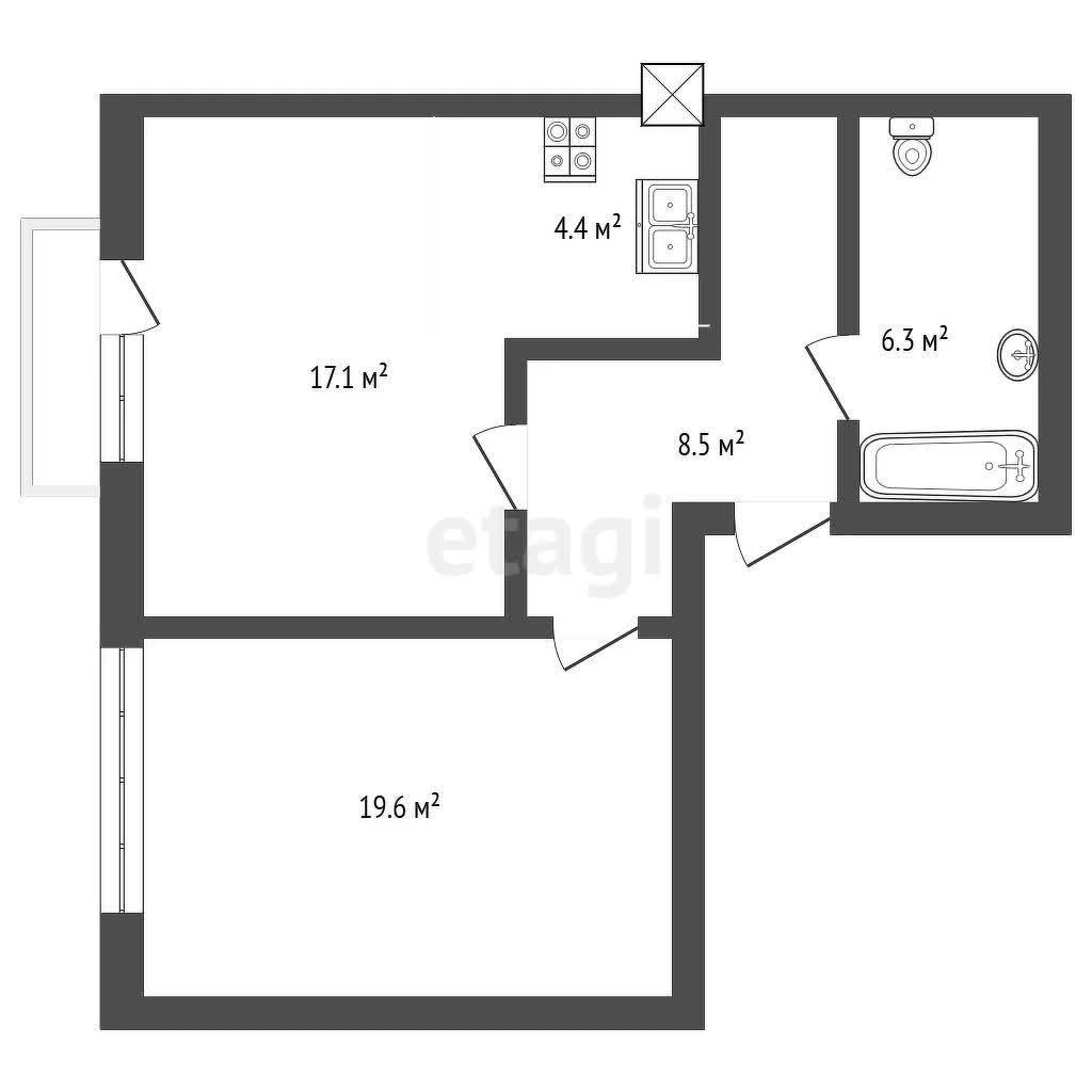 1-к квартира, 55.2м² (улица имени 40-летия Победы, 33г) - миниатюра 43