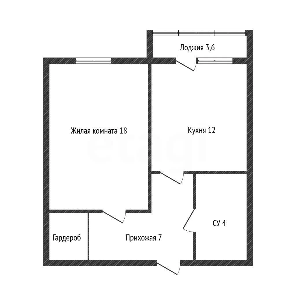 1-к квартира, 43.4м² (Криничная улица, 128к1) - миниатюра 12