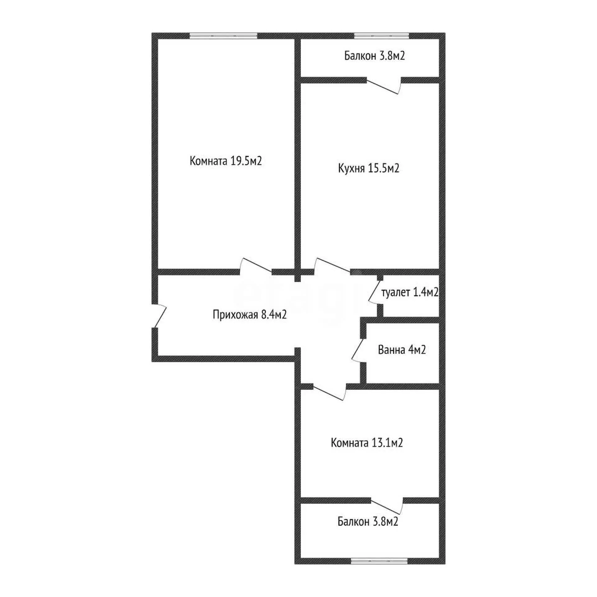 2-к квартира, 65м² (улица Героев-Разведчиков, 21/2) - миниатюра 15