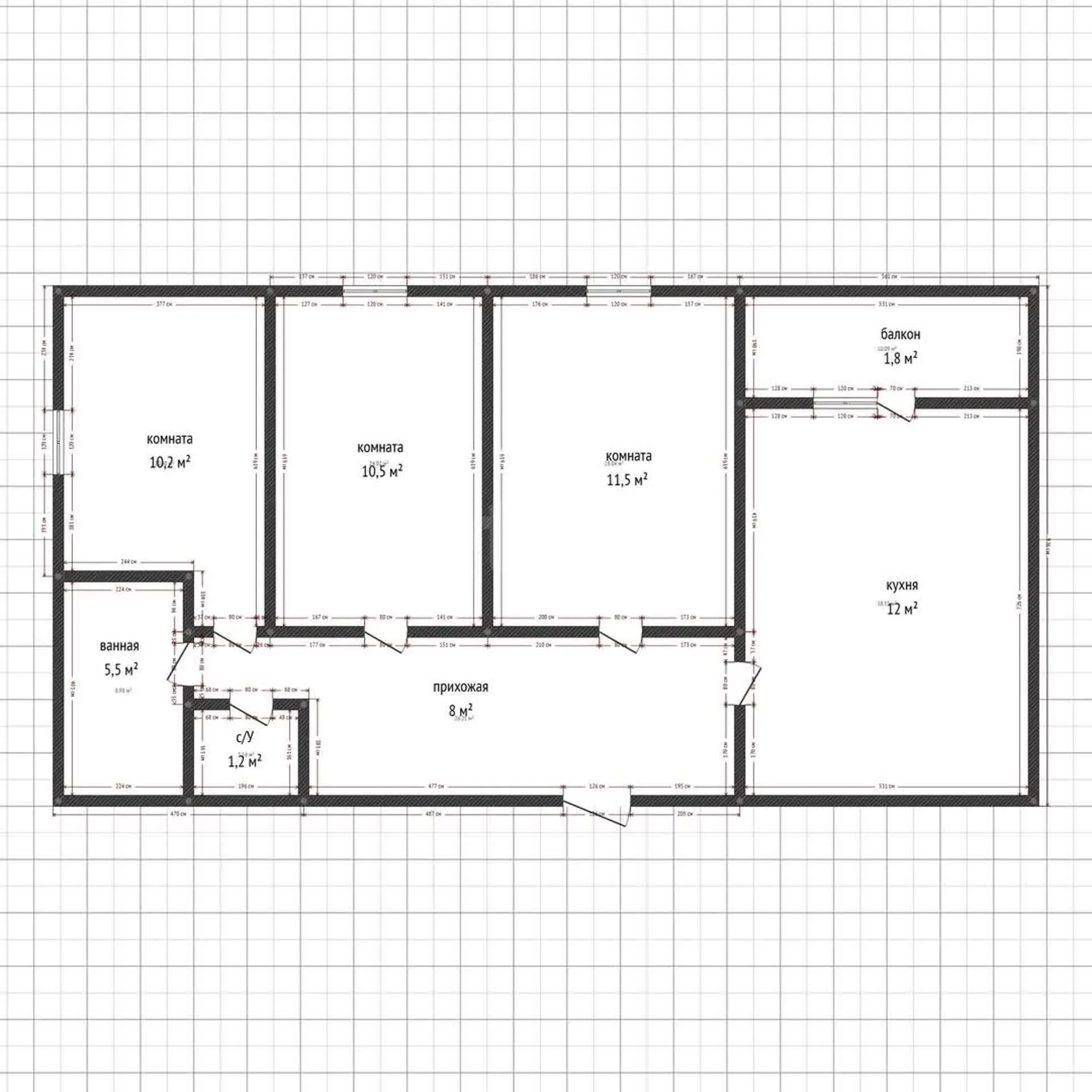 3-к квартира, 65м² (улица имени Туполева А.Н., 4) - миниатюра 20