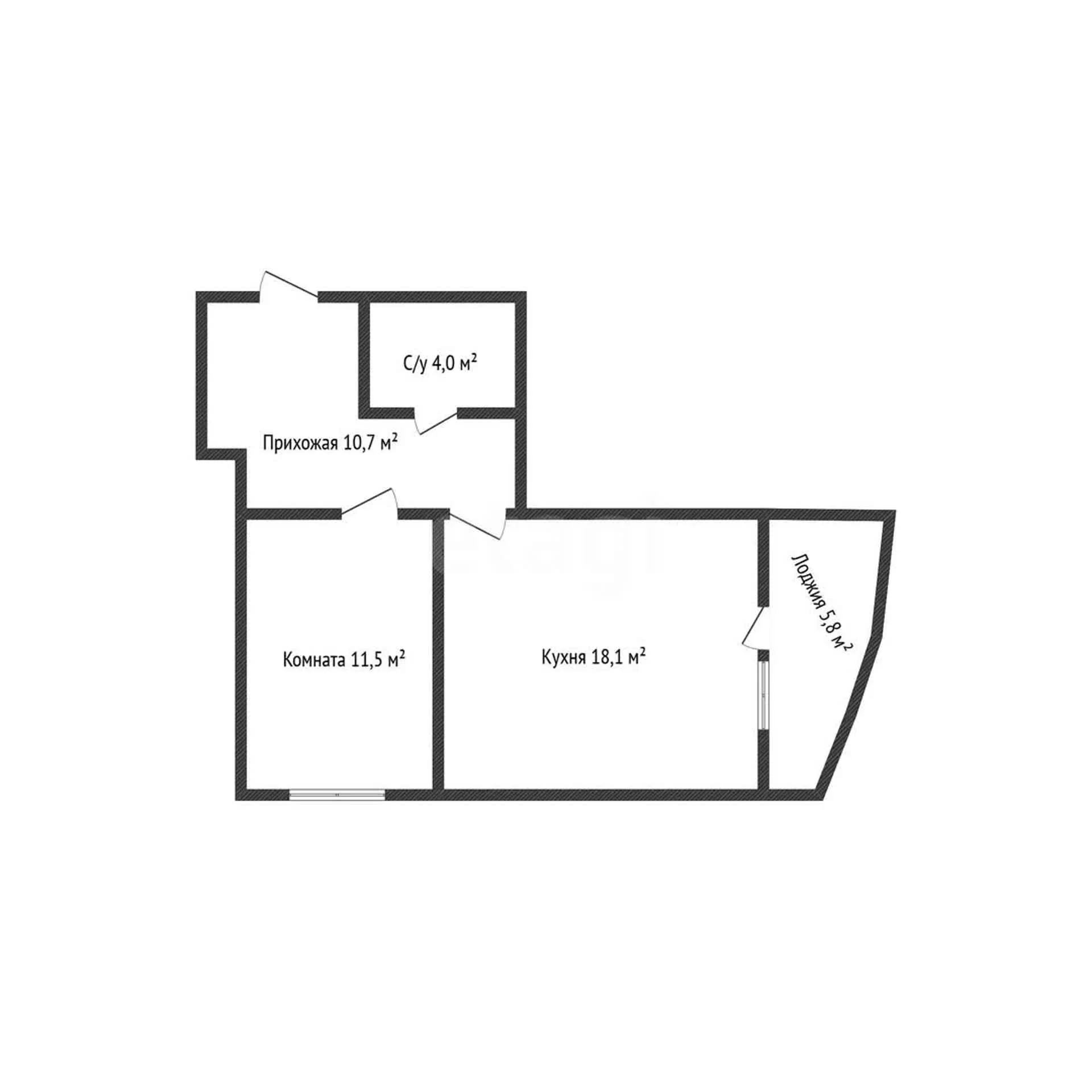 1-к квартира, 47.6м² (улица Григория Булгакова, 13к1) - миниатюра 19