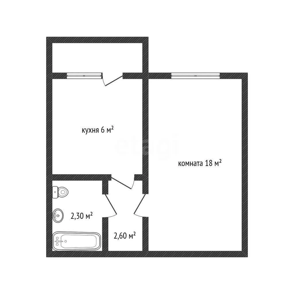 1-к квартира, 34.6м² (Советский переулок, 11) - миниатюра 12