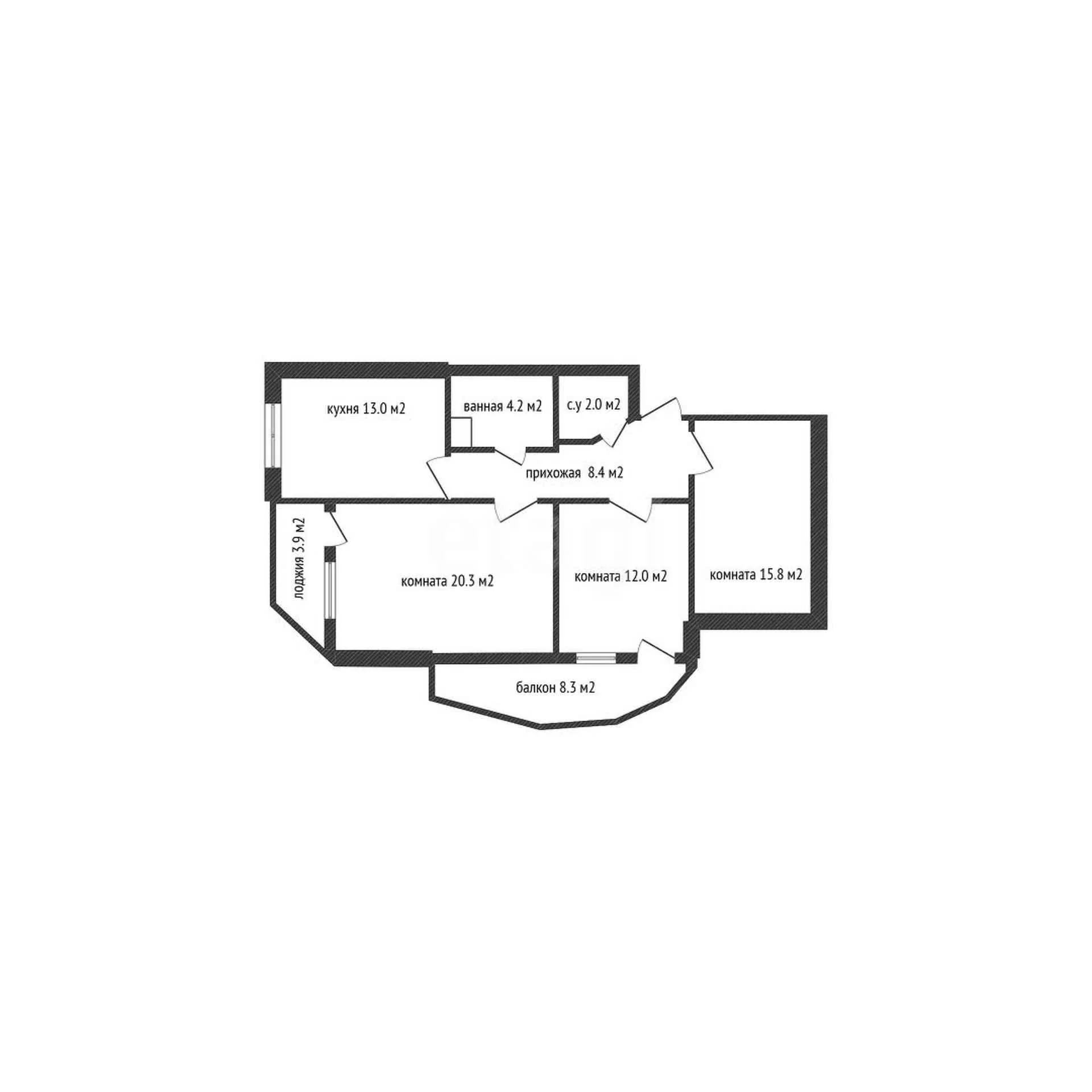 3-к квартира, 75.7м² (улица Марины Цветаевой, 15) - миниатюра 13
