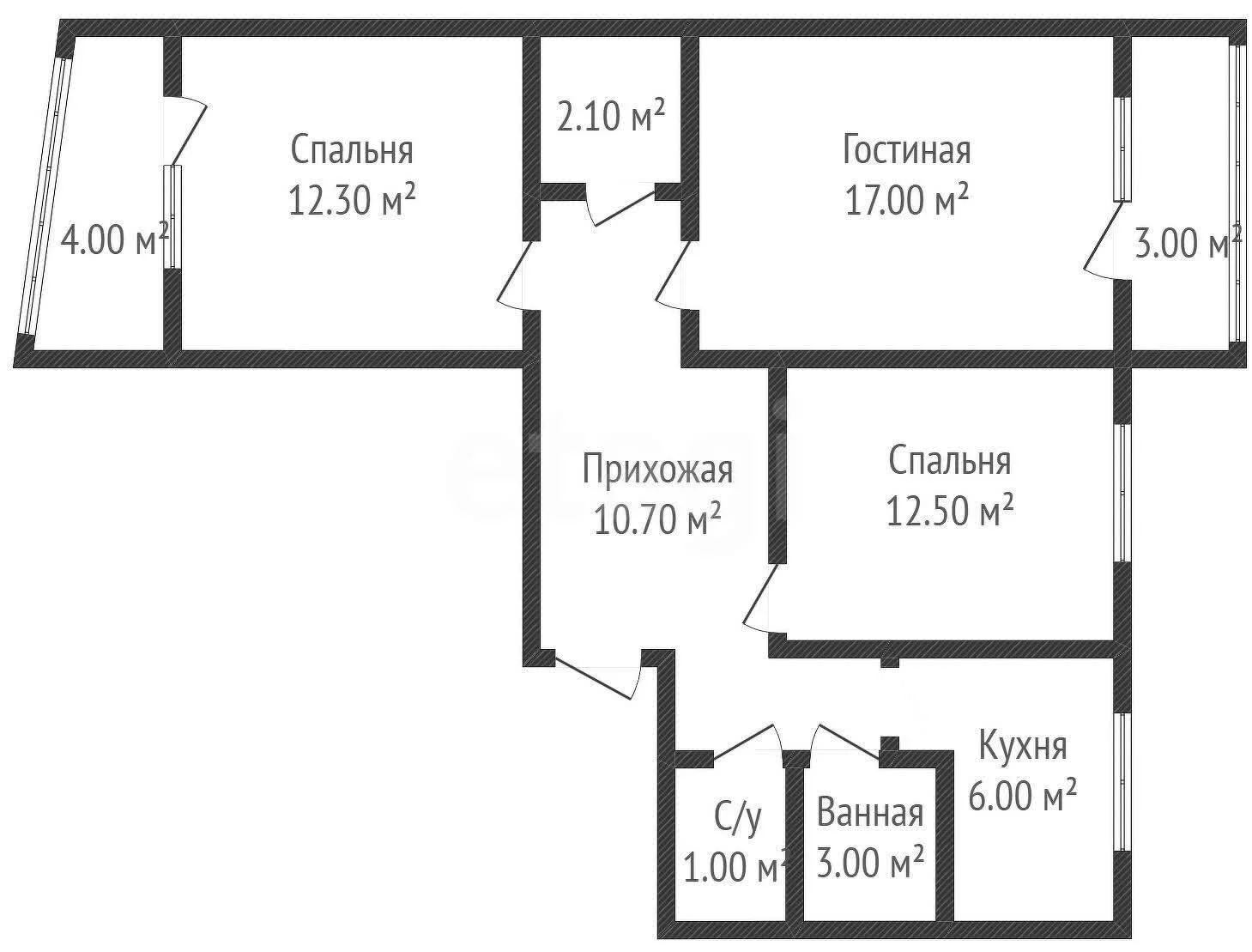 3-к квартира, 71.8м² (проспект Чекистов, 13) - миниатюра 24