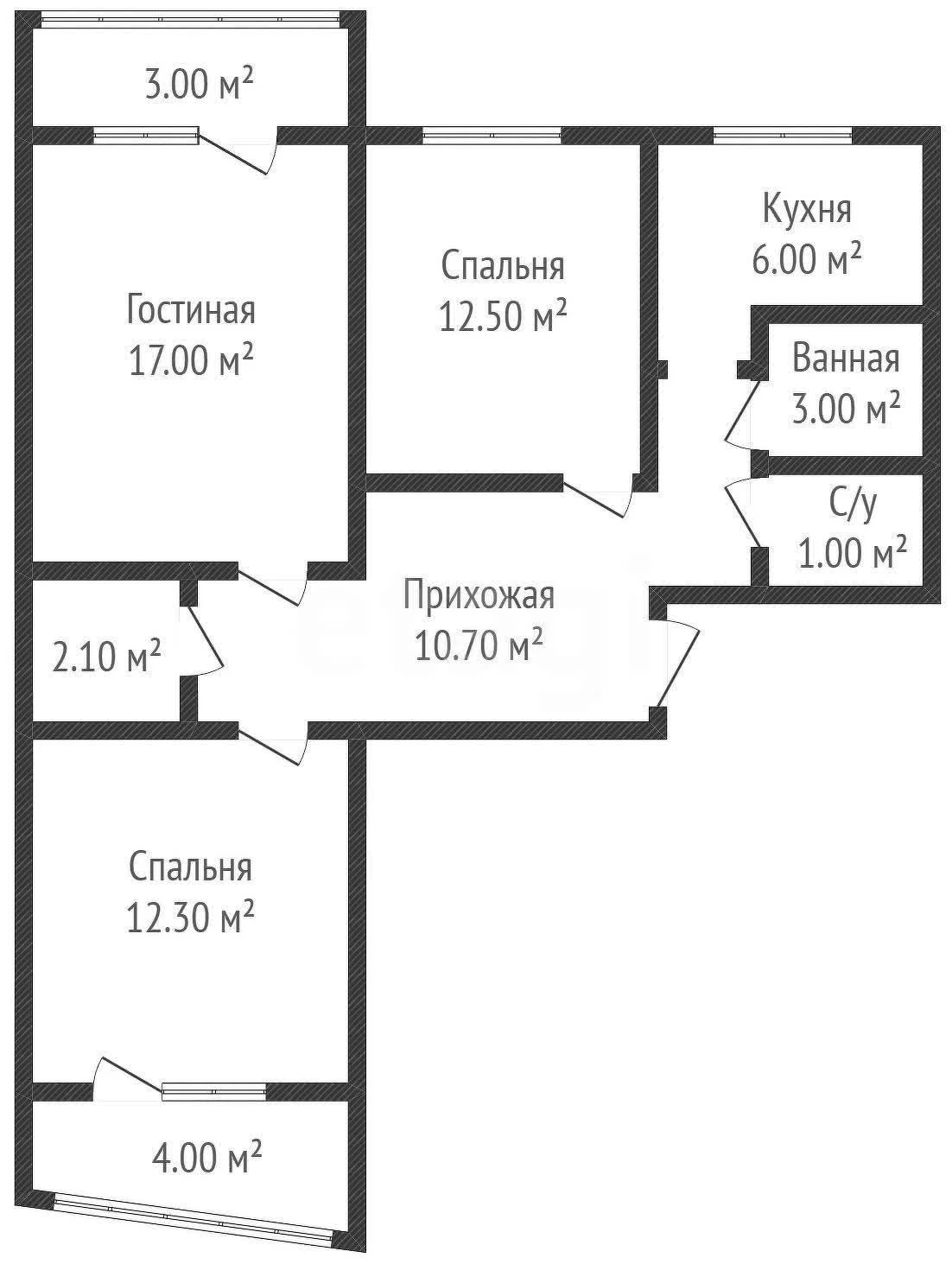 3-к квартира, 71.8м² (проспект Чекистов, 13) - миниатюра 25