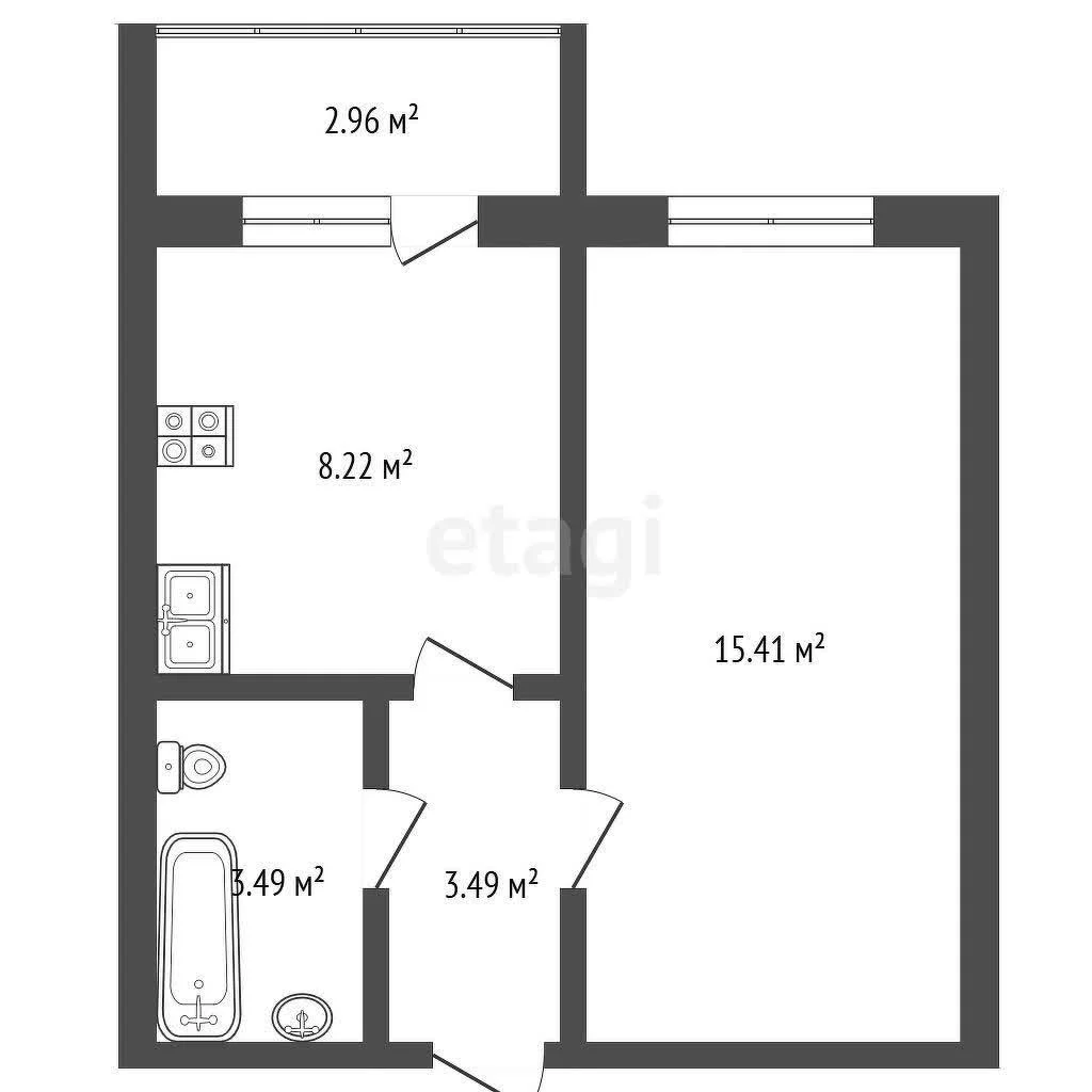 1-к квартира, 32.8м² (1-й Краснодарский проезд, 2к2) - миниатюра 10