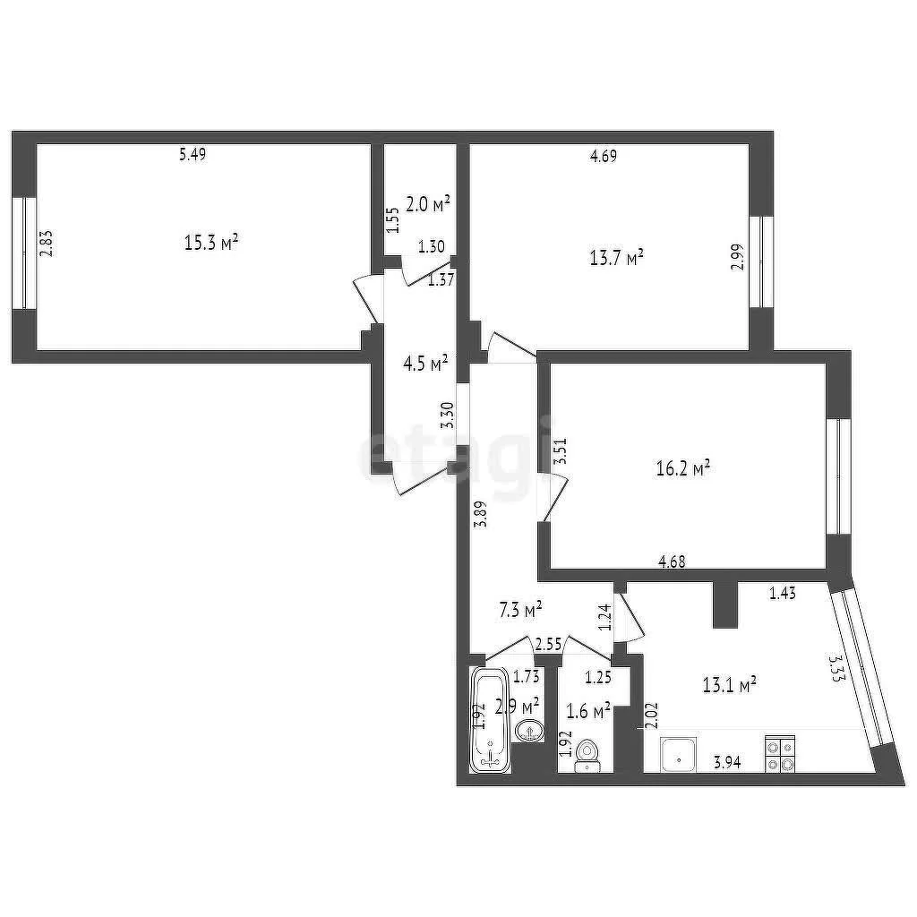 3-к квартира, 77м² (улица Героев-Разведчиков, 12/1) - миниатюра 21