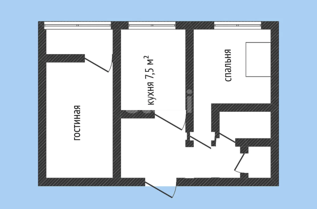 2-к квартира, 52.6м² (Черкасская улица, 43) - миниатюра 17