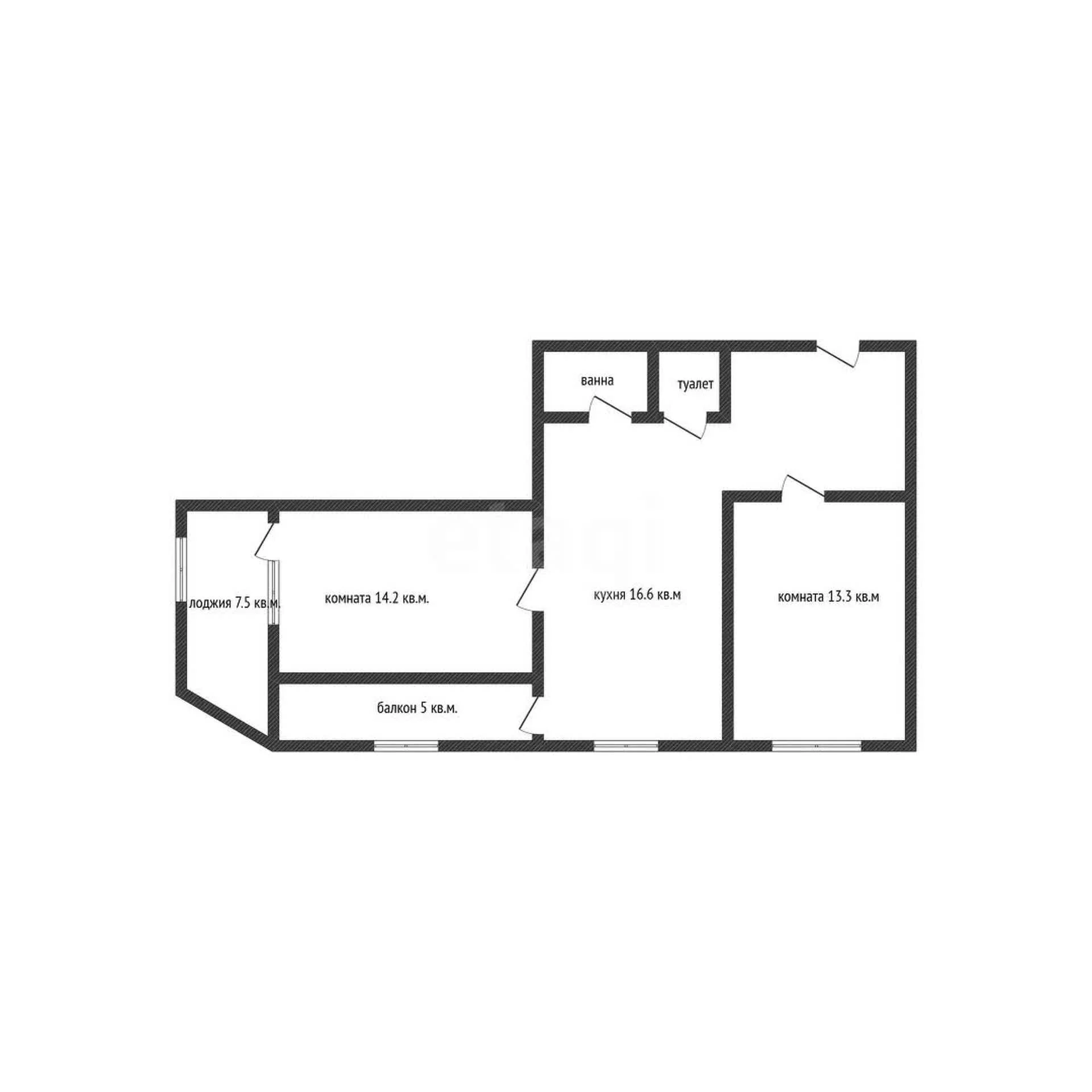 2-к квартира, 55.4м² (Степная улица, 1/1) - миниатюра 36