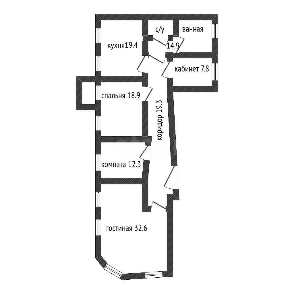 4-к+ квартира, 125.2м² (Зиповская улица, 1) - миниатюра 22