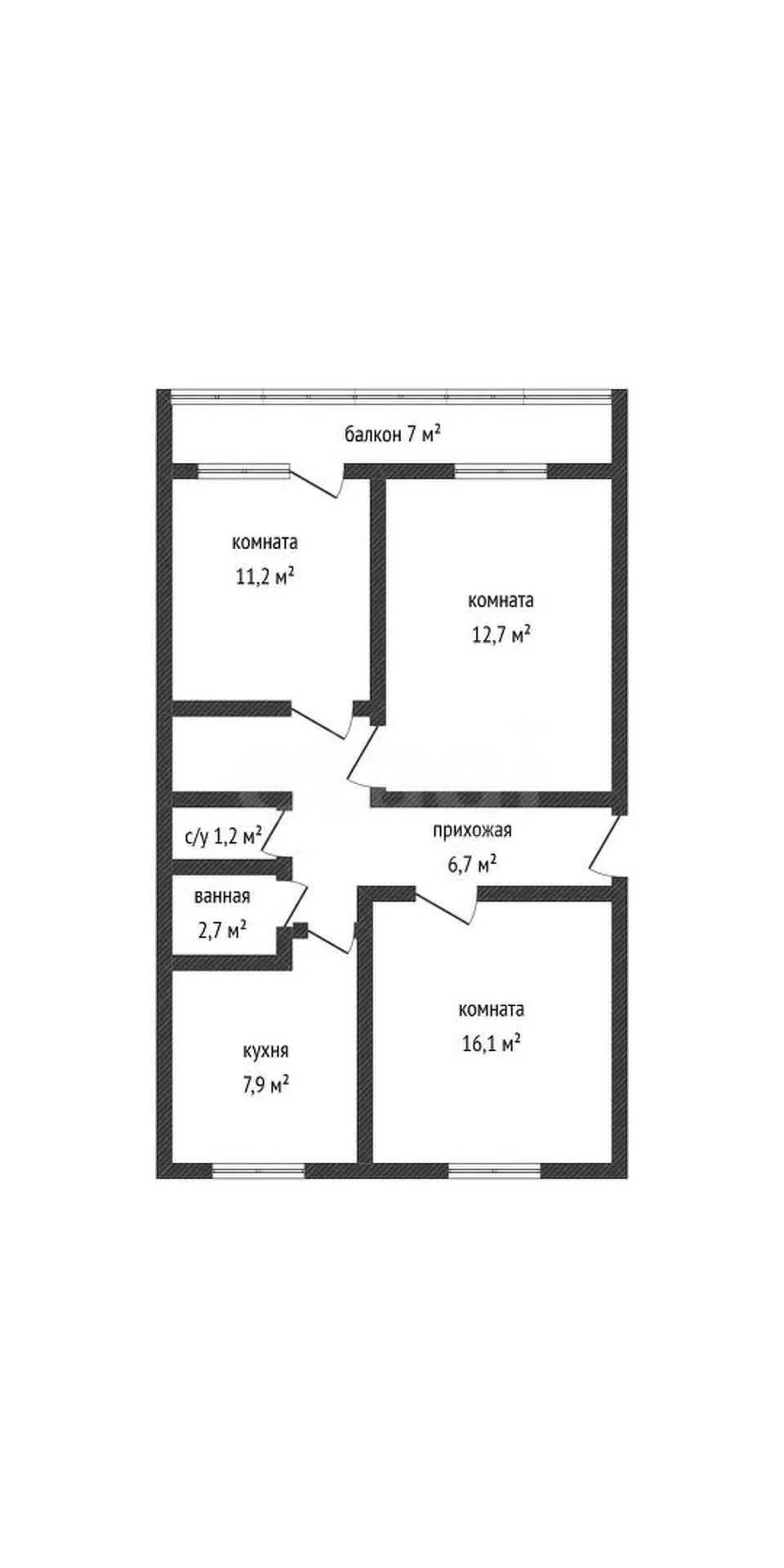 3-к квартира, 62.3м² (Буковый переулок, 20) - миниатюра 23