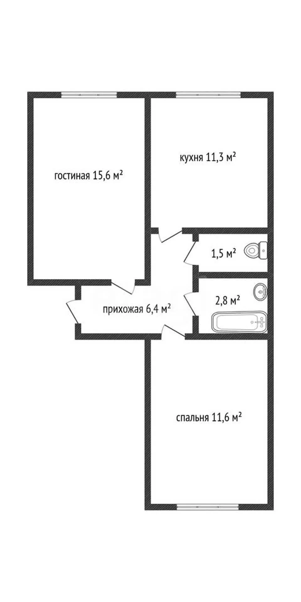 2-к квартира, 49.2м² (Измаильская улица, 15) - миниатюра 25