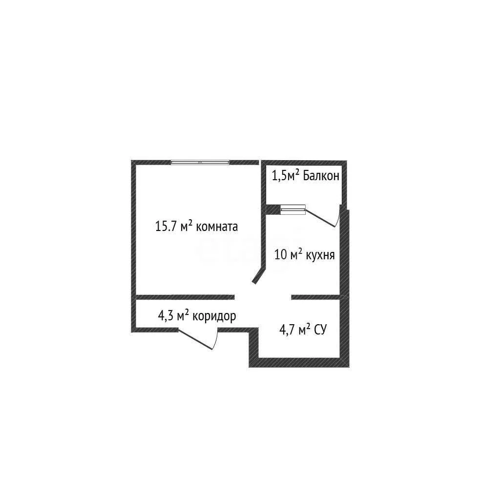 1-к квартира, 36.2м² (улица имени Мусоргского М.П., 26к2) - миниатюра 10