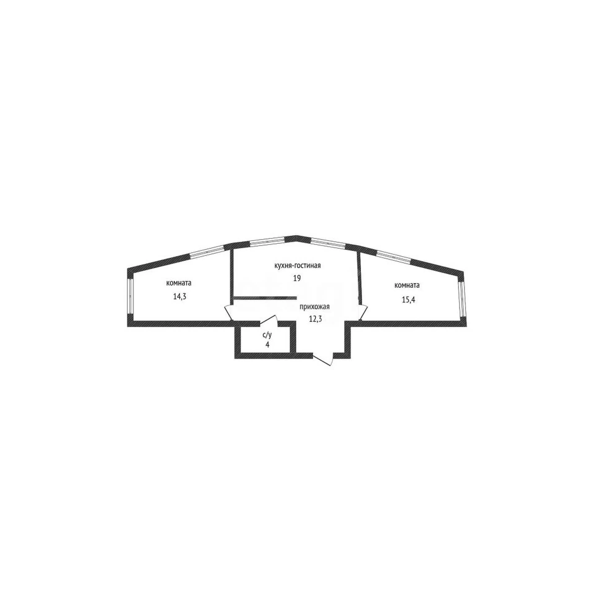 2-к квартира, 61.3м² (Домбайская улица, 6) - миниатюра 20