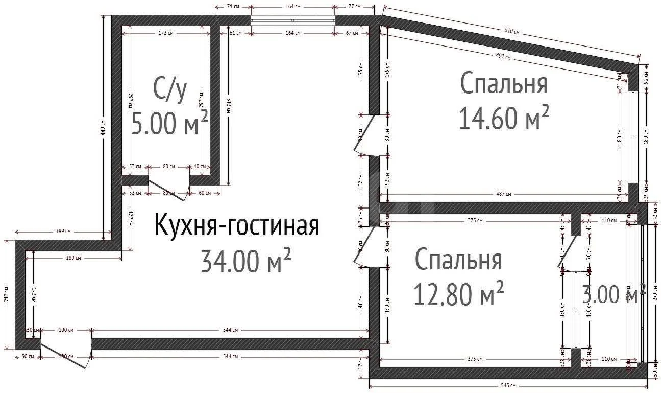 2-к квартира, 66.4м² (улица имени 40-летия Победы, 97/1) - миниатюра 36
