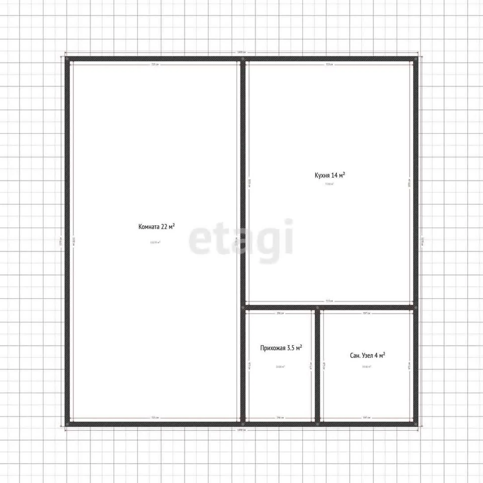 1-к квартира, 43м² (Песочная улица, 1к3) - миниатюра 7