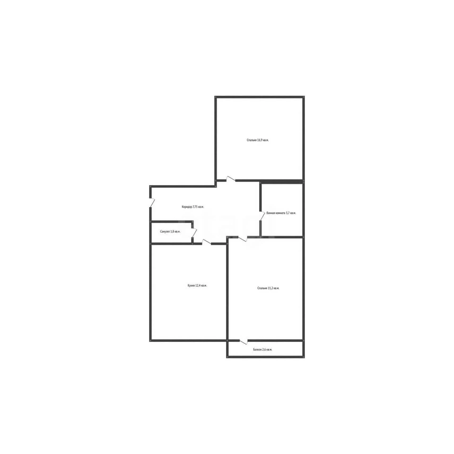 2-к квартира, 53.9м² (Сербская улица, 6/5) - миниатюра 13