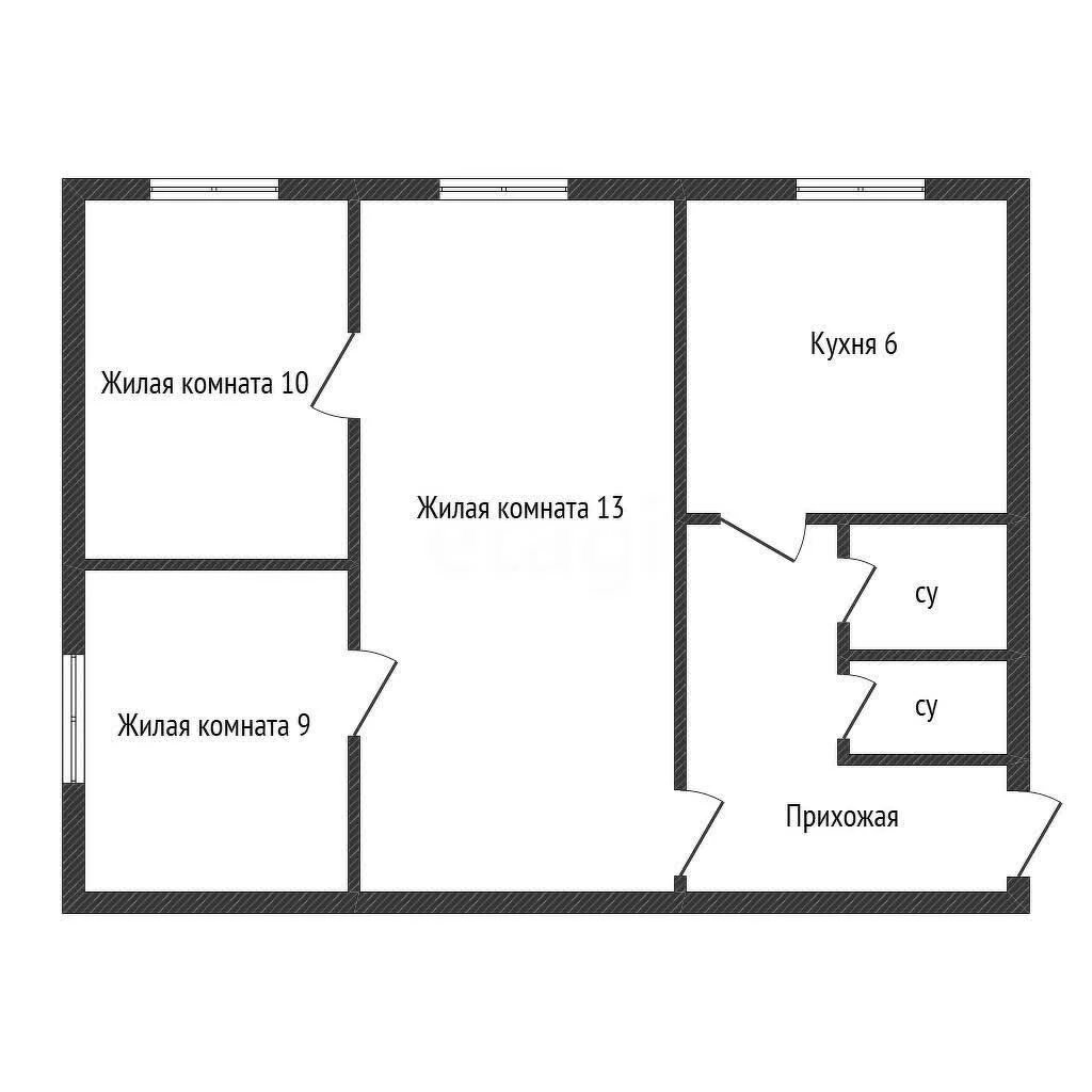 3-к квартира, 47.3м² (Симферопольская улица, 38) - миниатюра 27