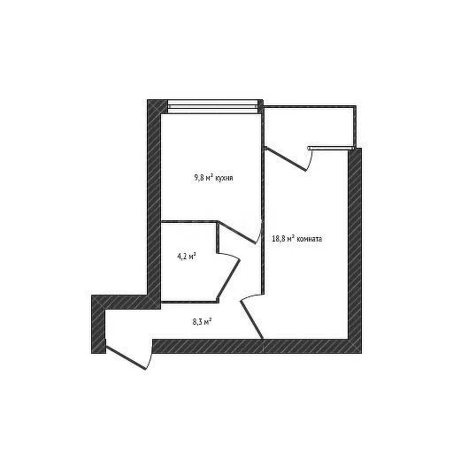 1-к квартира, 41.1м² (улица имени Мусоргского М.П., 1/4) - миниатюра 16