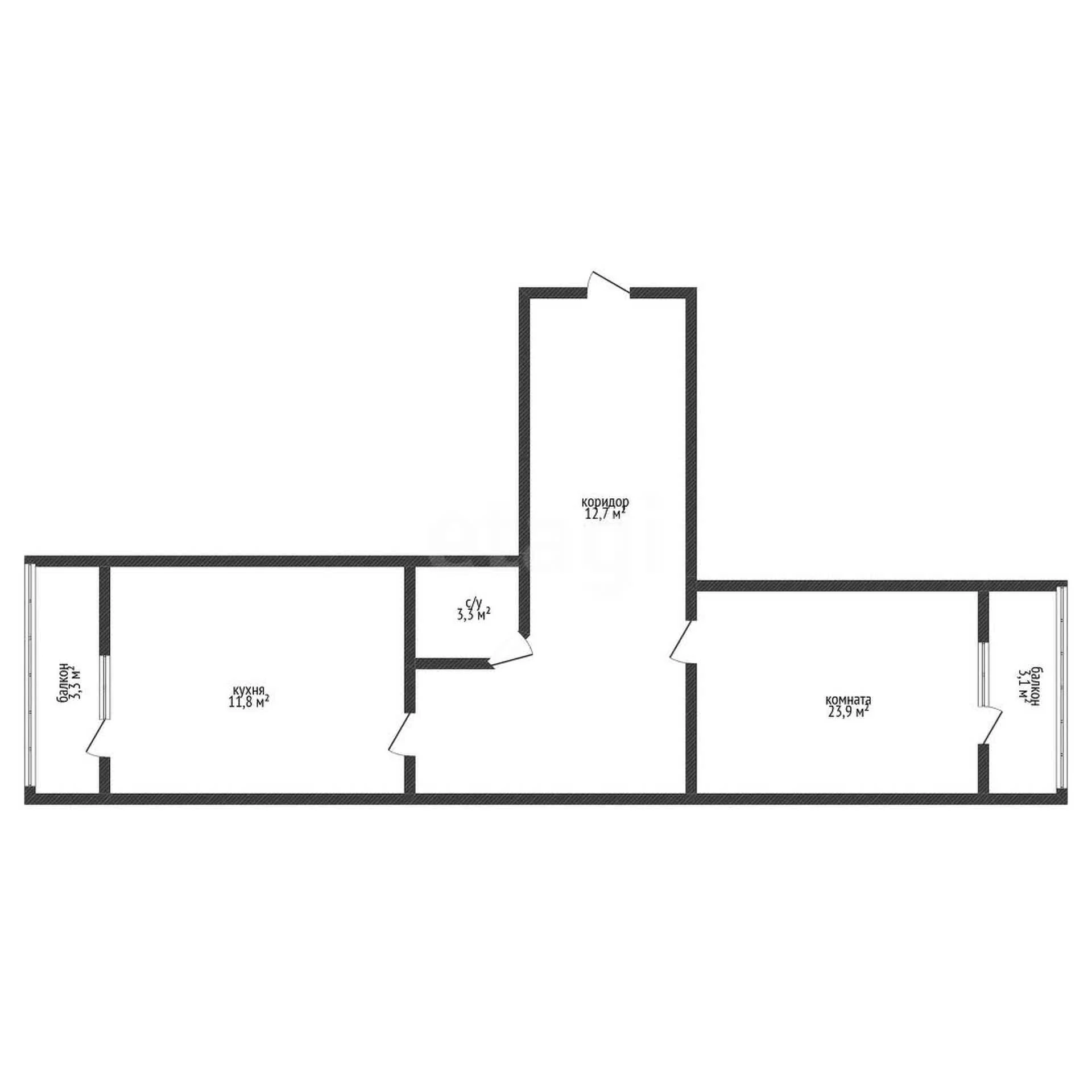 1-к квартира, 51.7м² (улица имени С.С. Прокофьева, 10) - миниатюра 13