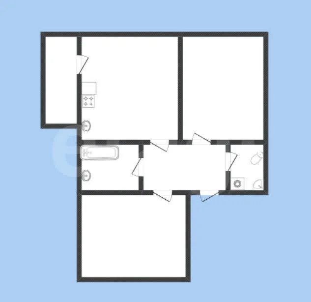 2-к квартира, 53.5м² (улица имени Б.С. Кудухова, 1к1) - миниатюра 3