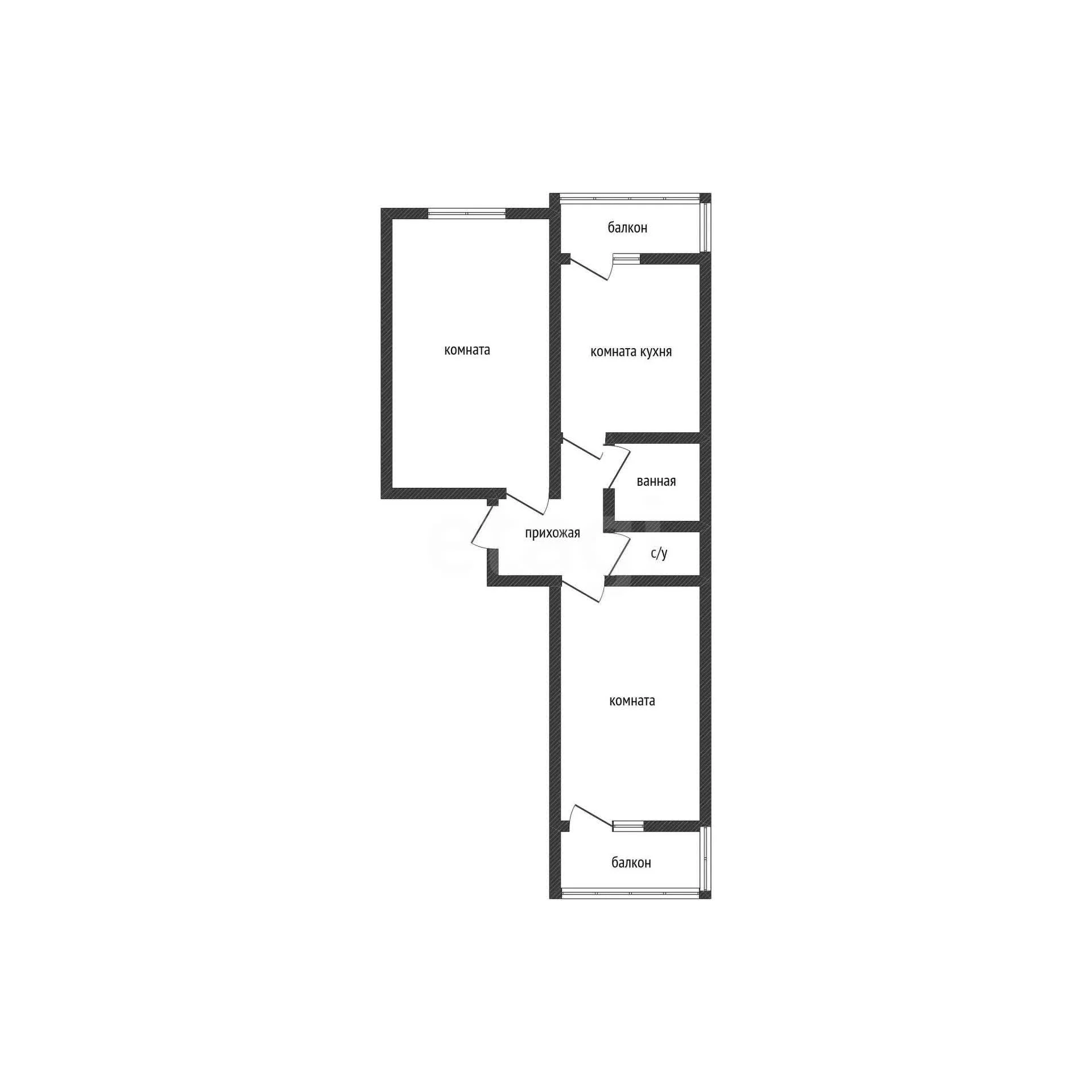 2-к квартира, 59.3м² (улица имени Дзержинского, 110ак1) - миниатюра 11