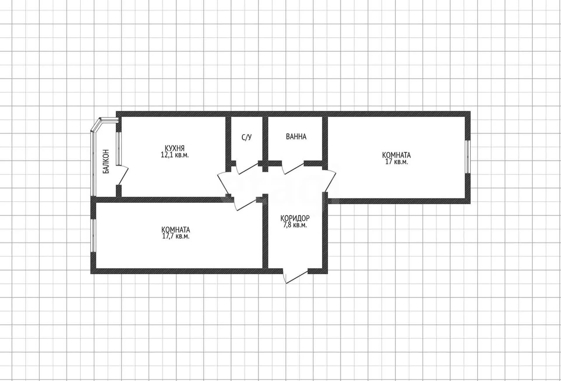 2-к квартира, 62.8м² (улица имени Валерия Гассия, 4/2) - миниатюра 13