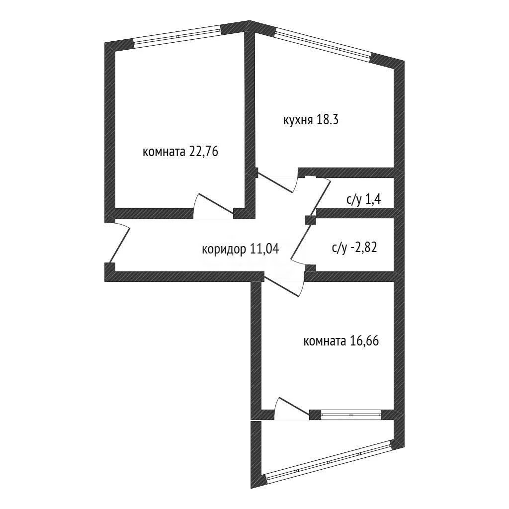 2-к квартира, 73м² (Восточно-Кругликовская улица, 42/3к1) - миниатюра 33